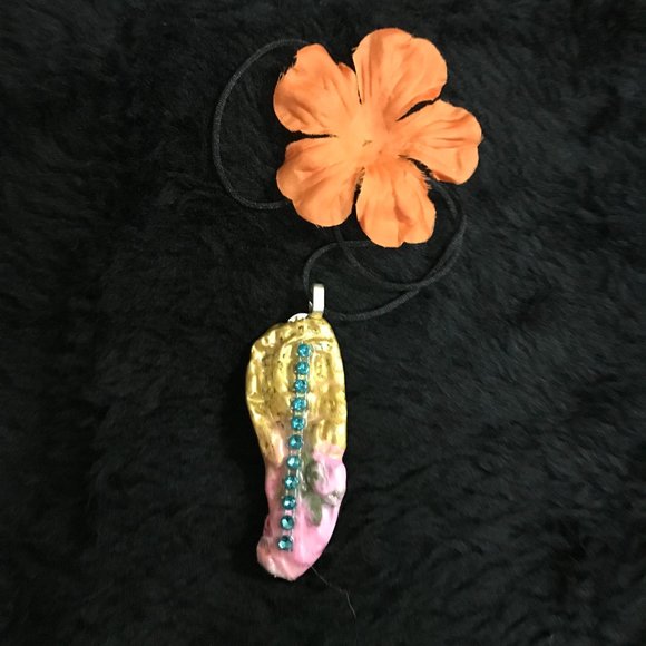 Reversible Rhinestone Unique Rare Vintage Boho One of a Kind Handmade Necklace - Picture 6 of 16